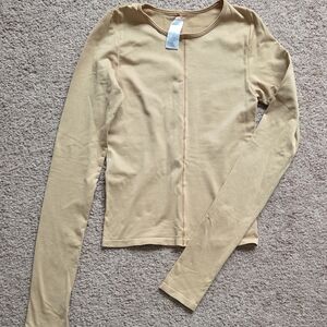 Good American Tan Long Sleeve Top